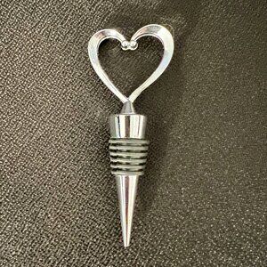 Metal Heart Wine Stopper - For Love or Weddings
